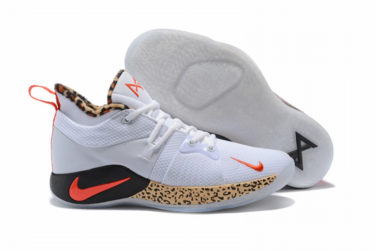 Nike PG 2 Men Shoes White Black Leopard Print